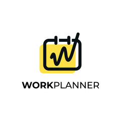 W letter logo inside a calendar. Vector file