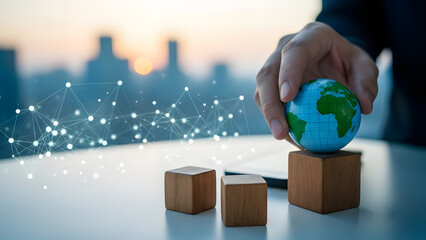 Striking red laser beam with lens flare effect on deep black background