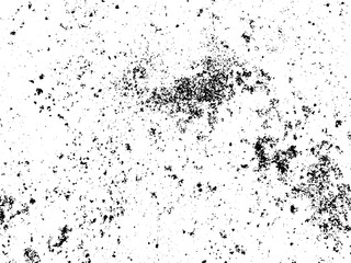 Grunge background black and white. Texture of chips, cracks, scratches, scuffs, dust, dirt .Vector pattern of cracks, chips, scuffs. Abstract vintage surface isolated on white background.EPS10.