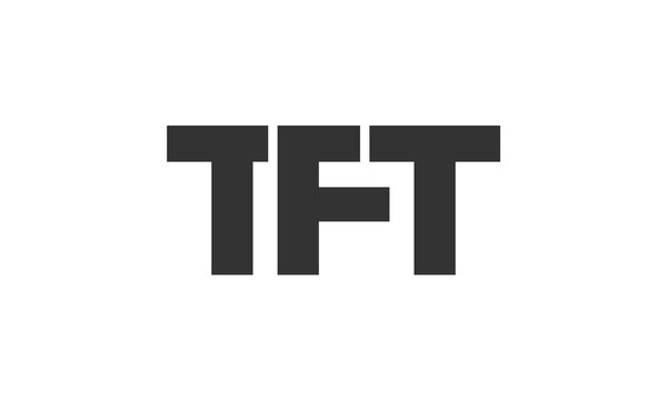 TFT logo design template with strong and modern bold text. Initial based vector logotype featuring simple and minimal typography. Trendy company identity.