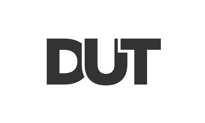 DUT logo design template with strong and modern bold text. Initial based vector logotype featuring simple and minimal typography. Trendy company identity.