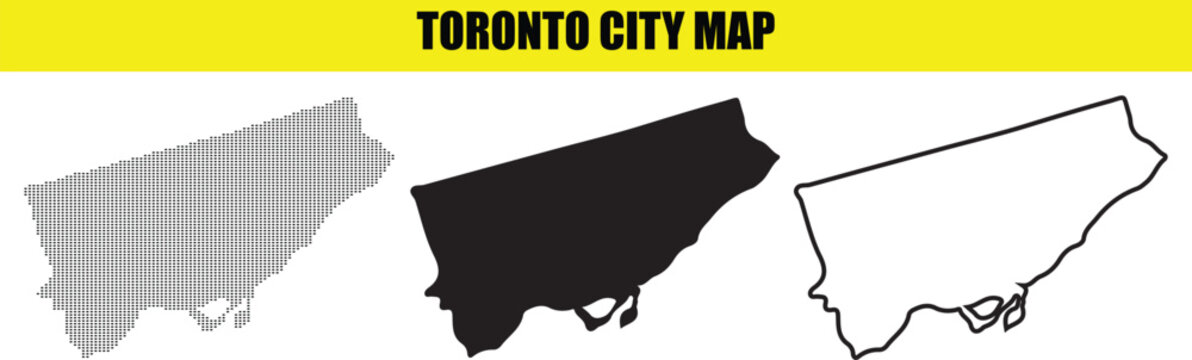 Toronto city map with different styles