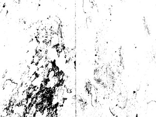 Grunge background black and white. Texture of chips, cracks, scratches, scuffs, dust, dirt .Vector pattern of cracks, chips, scuffs. Abstract vintage surface isolated on white background.EPS10.