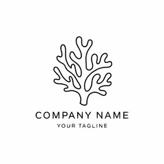 Minimalist Coral Reef Logo Design for Company Branding.