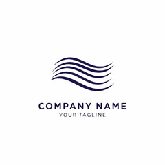 Elegant wave design logo representing fluidity and motion for branding.