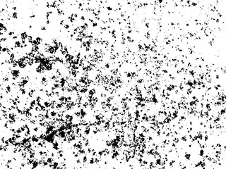 Grunge background black and white. Texture of chips, cracks, scratches, scuffs, dust, dirt .Vector pattern of cracks, chips, scuffs. Abstract vintage surface isolated on white background.EPS10.