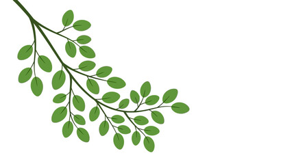 imple illustration of a green leafy branch.