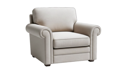 Beige Armchair Isolated on White Background