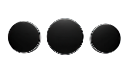 Black Circular Objects on White Background