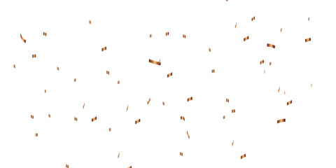 Abstract gold Foil splatter glitter and confetti Golden stroke on transparent background. zigzag ,ribbon,