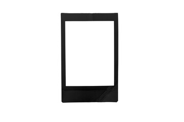 Blank vertical black instant film frame template isolated
