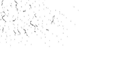 3d render of Spiral silver confetti flying for celebrate isolated on transparent background.  silver confetti on transparent backdrop. Realistic falling tinsel. Luxury anniversary template.