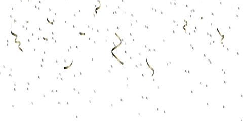 Fototapeta premium 3d render of Spiral silver confetti flying for celebrate isolated on transparent background. silver confetti on transparent backdrop. Realistic falling tinsel. Luxury anniversary template.