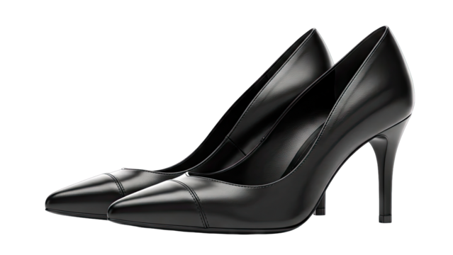 Black High Heels Isolated on White Background