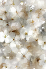 Soft White Blossoms. Abstract Floral Texture