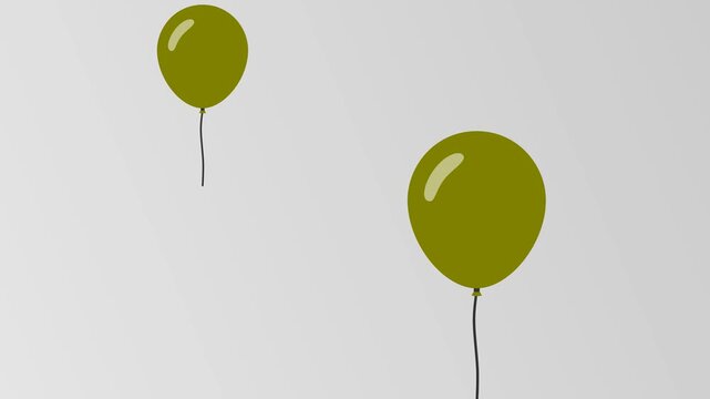 Olive Green Multiple Hot Air Balloon Flying Floating Motion Graphic Animation Video