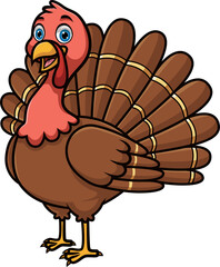 Cute cartoon turkey