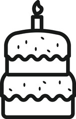 birthday cake icon. cake and candle icon