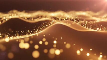 Elegant golden particle wave background, a luxurious abstract digital art design for awards and festive occasions