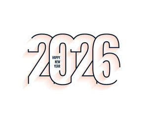 line style 2026 new year holiday background