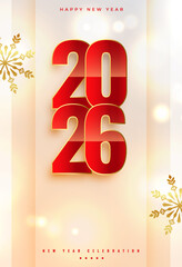 2026 new year celebration poster with snowflake