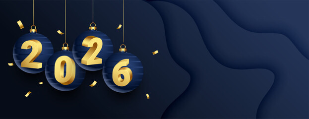 2026 hanging bauble lettering banner with text space