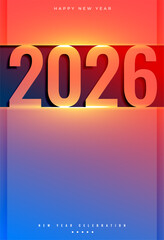stylish 2026 new year greeting poster in papercut style