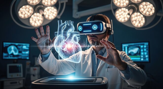 Doctor uses virtual reality for heart diagnosis - Powered by Adobe