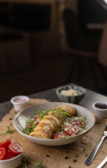 Egg roll with cheese