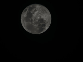 full moon in the dark sky