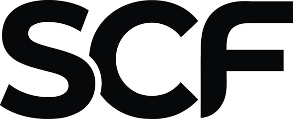 Modern Bold Monogram Text Logo Initial SCF Vector