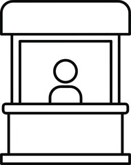 Information Booth Kiosk Stand Customer Support Vector Icon