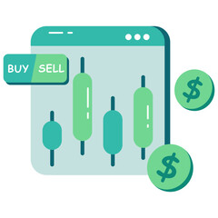 A premium download icon of online data analytics