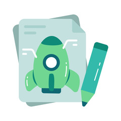 Modern design icon of article writing startup 