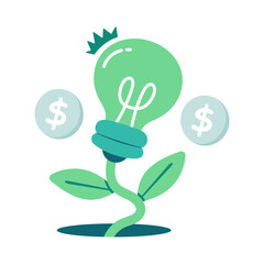 Editable design icon of financial idea growth a 