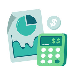 Editable design icon of business calculation 