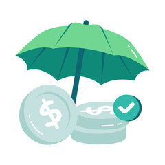 A premium download icon of financial insurance 