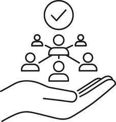 Team Management Support Service People Network Vector Icon