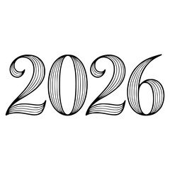 2026 Ornamental Line Art Vector Illustration