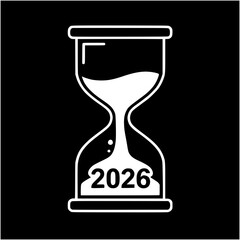 Deadline 2026 Time Management Sand Clock Countdown Icon Vector