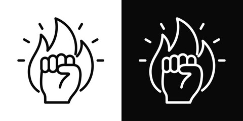 Motivation Icon White And Black Background Style