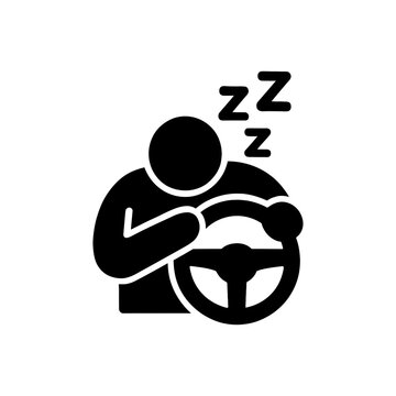Drowsy Driving Fatigue Concept Icon