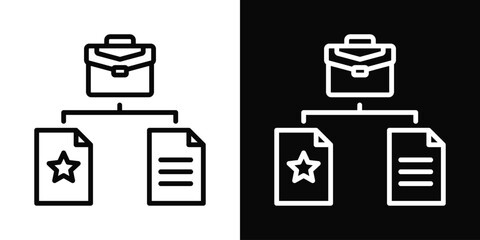 Work Prioritization Icon White And Black Background Style