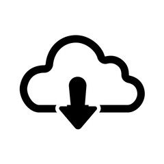 Outlined cloud download symbol indicating simple, efficient retrieval of files from remote platforms, supporting lightweight workflows and modern cloud operations.