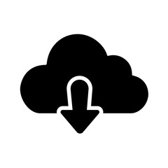 Cloud download icon representing retrieval of data from remote storage, enabling access, restoration, distribution, and reliable digital operations across cloud systems.