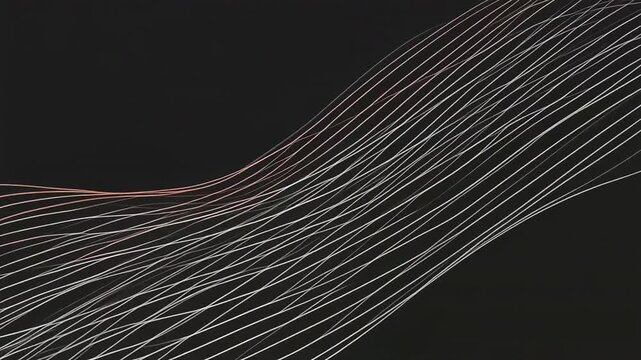 Diagonal white lines on black creating minimal abstract atmosphere perfect for modern design and elegant background content