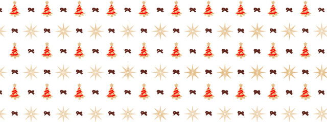 Green Christmas background with snowflakes and christmas trees,seamless pattern of christmas trees and snowflakes on green background,Christmas wrapping paper, Xmas pattern with ornaments