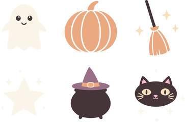Halloween Spooky Cute Clipart Set. Spooky Cute Halloween Elements Pack. Cute Halloween Icons in Clean Outline. Halloween Cute Character Clipart Set. Spooky Halloween Kids Style Clipart. Cute Ghost
