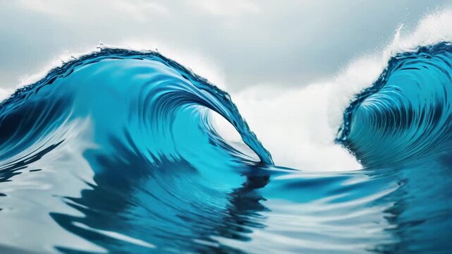 Video A large wave crashes in the middle of the ocean