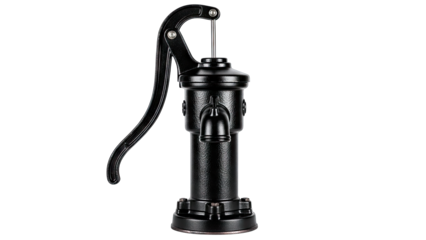 Black Water Pump Isolated on White Background